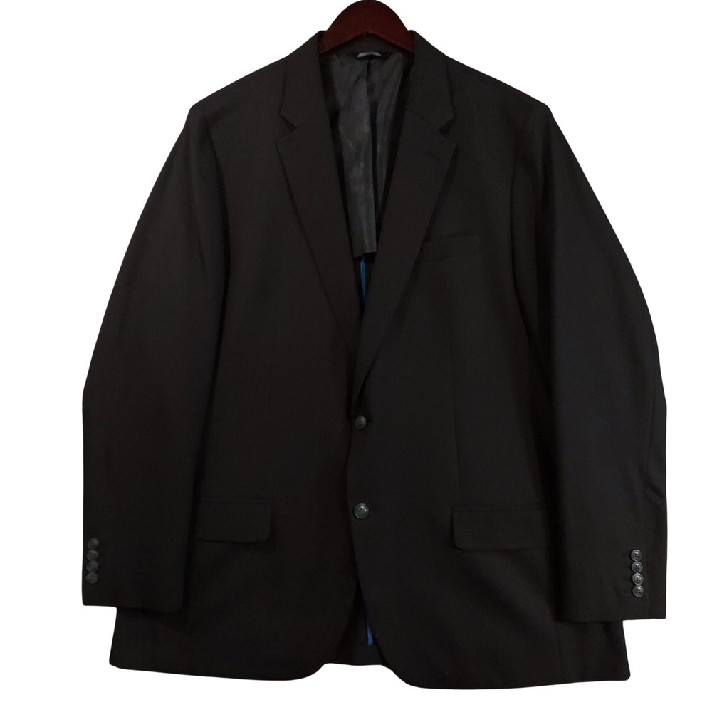 Haggar Smart Wash Repreve Suit Jacket Mens 48L Black Classic Fit 1054588